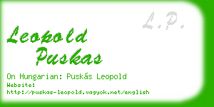 leopold puskas business card